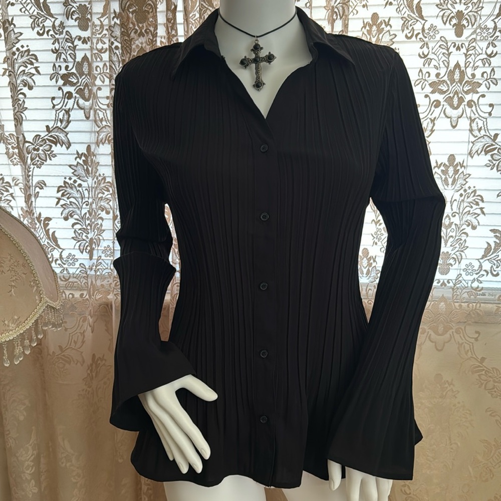 SOLD vintage black button up blouse